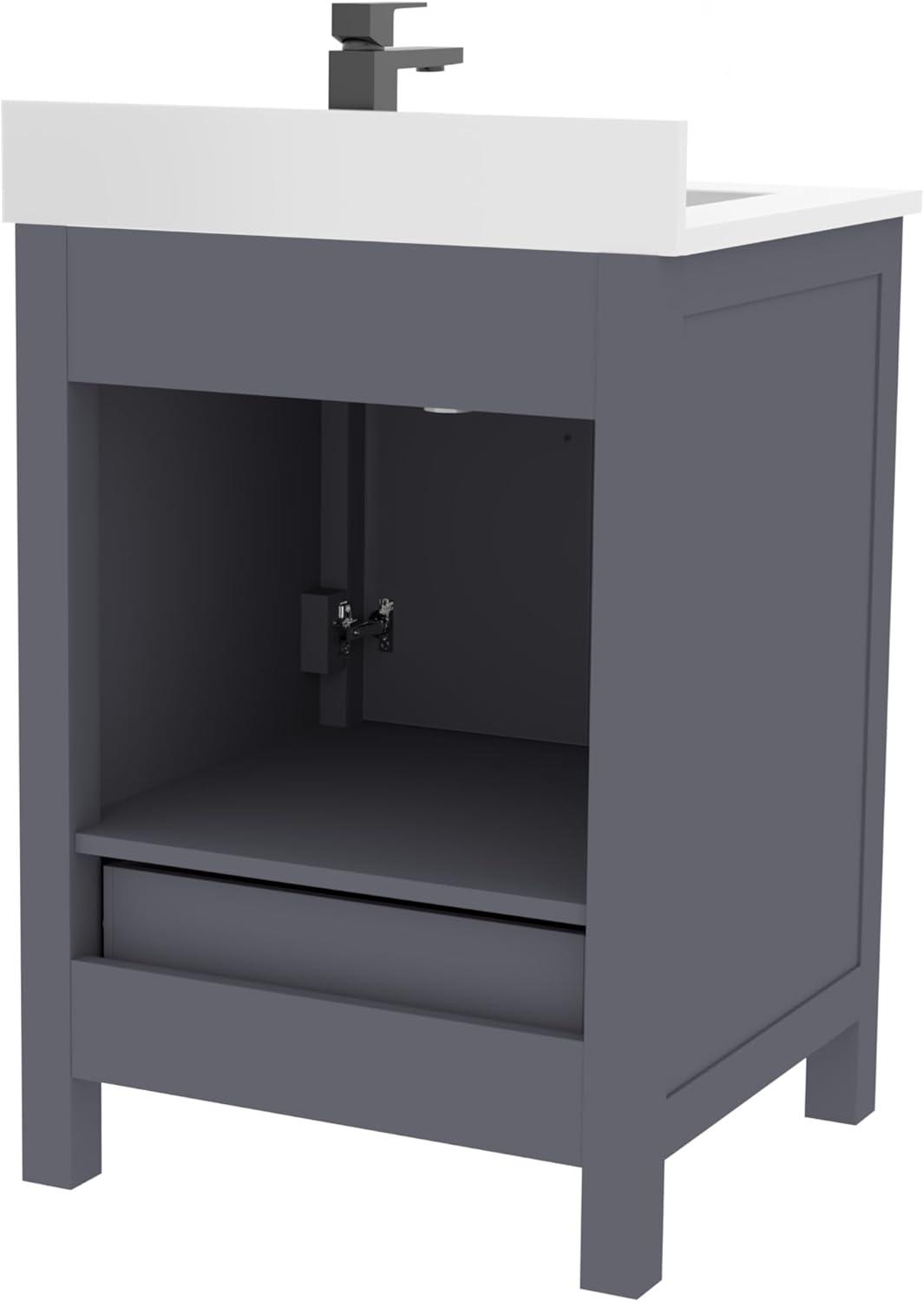 Ayna Decors Rooh 48'' Single Bathroom Vanity with White Quartz Top
