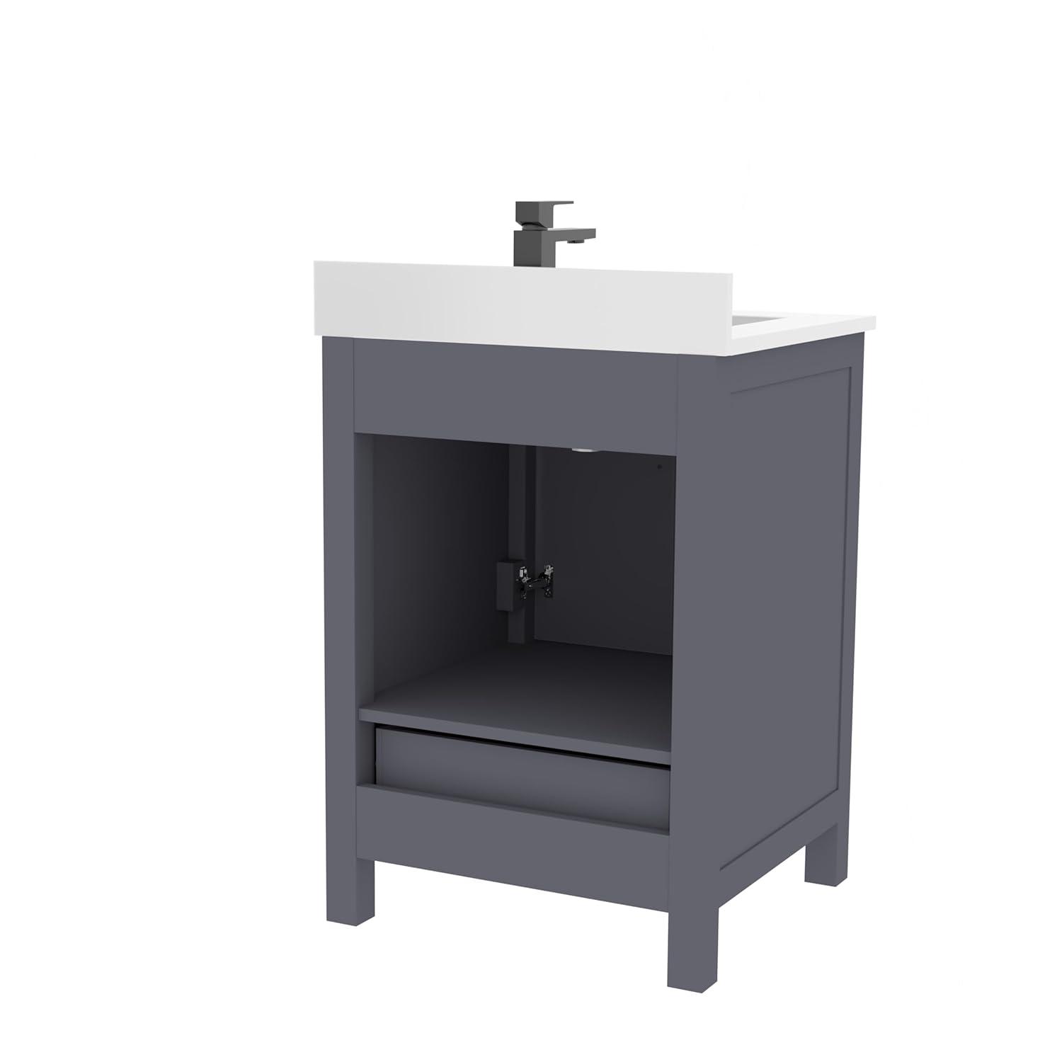 Ayna Decors Rooh 48'' Single Bathroom Vanity with White Quartz Top