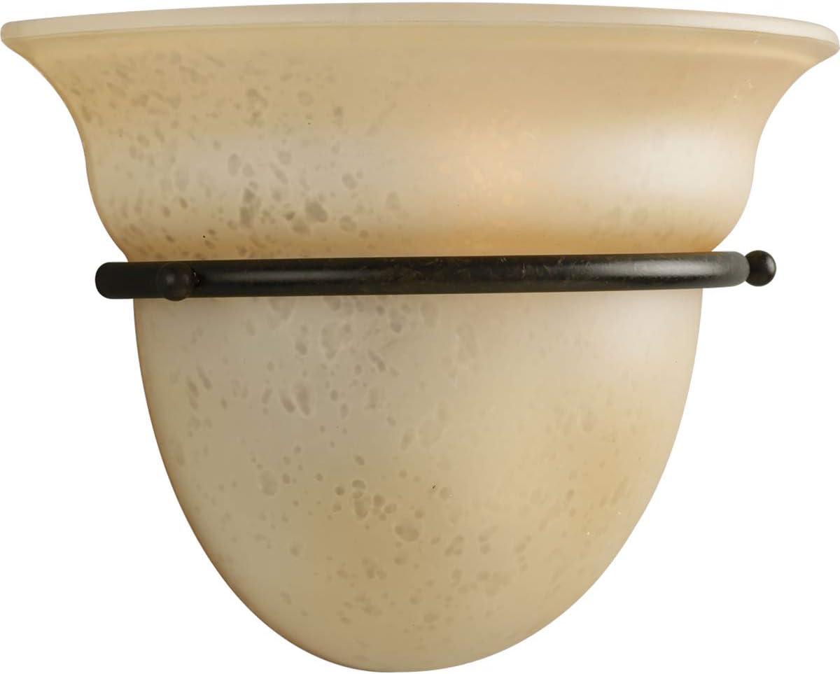 Torino Elegance Dimmable Wall Sconce in Forged Bronze with Etched White Glass