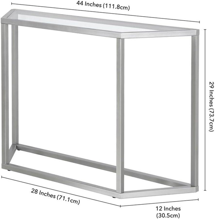 Evelyn&Zoe Levi 44" Wide Trapezoid Console Table, Silver