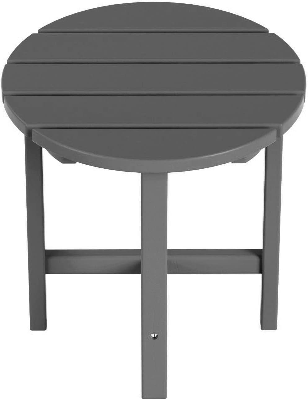 WestinTrends All-Weather Outdoor Patio Round Poly Adirondack Side Table