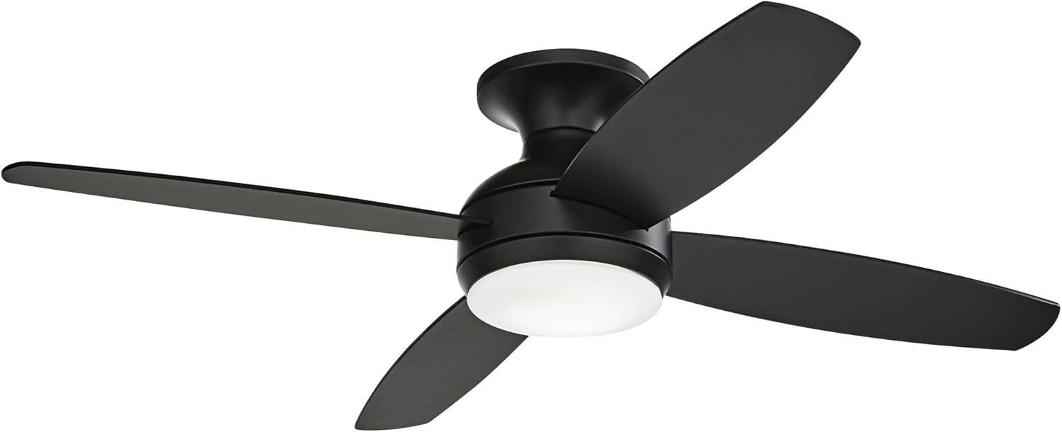 52" Casa Vieja Elite Modern Indoor Hugger Ceiling Fan with LED Light Remote Control Black Opal Glass for Living Room Kitchen House Bedroom Family Home