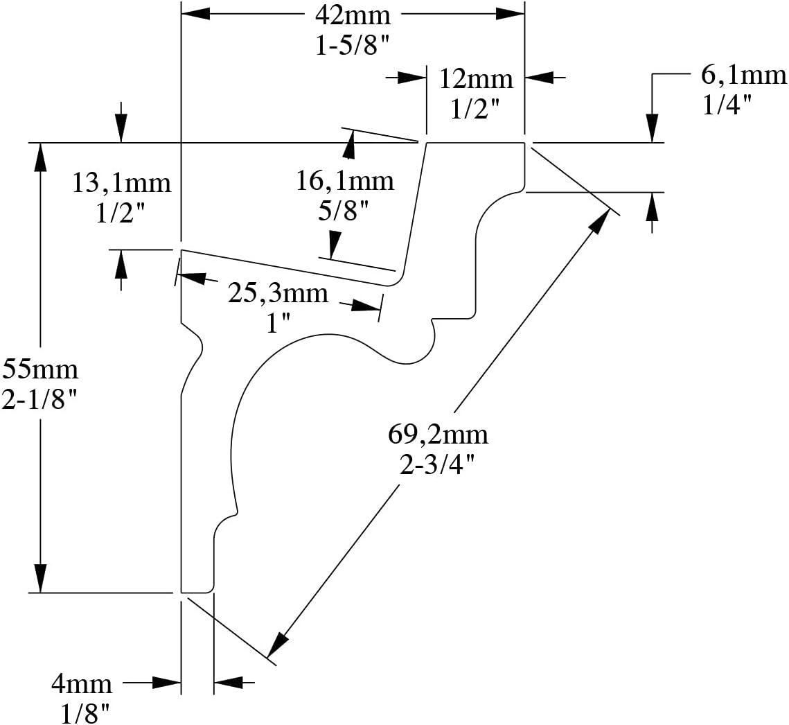 2.13'' H x 78.75'' W x 1.63'' D Plastic Crown