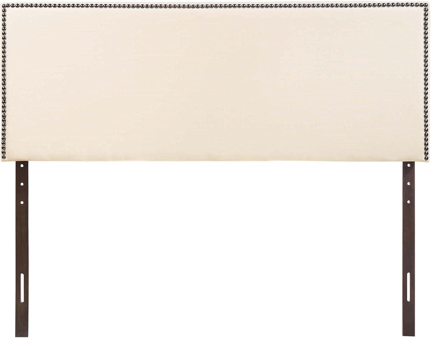 Modway Region Nailhead Queen Upholstered Headboard in Ivory