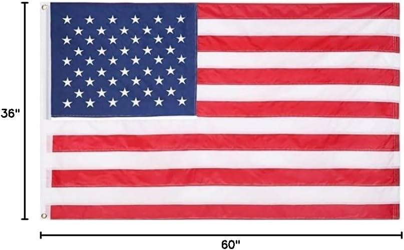 American Flag 3x5 Waterproof Outdoor, Heavy Duty Fade Resistant Bright Color - Long Lasting Polyester Cotton Blend with Brass Grommets