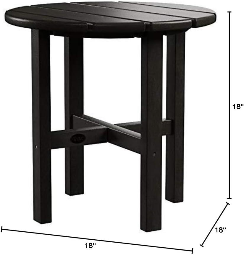 Charcoal Black HDPE Cape Cod Round 18" Side Table