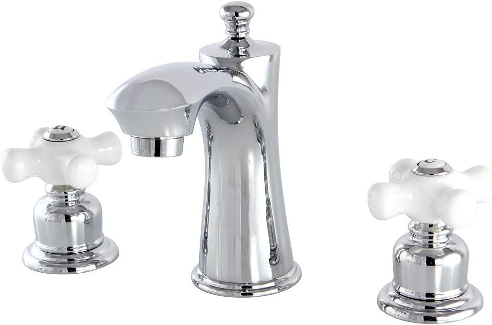 Kingston Brass Victorian Two-Handle 3-Hole Deck Mount Widespread Bathroom Faucet with Retail Pop-Up Drain