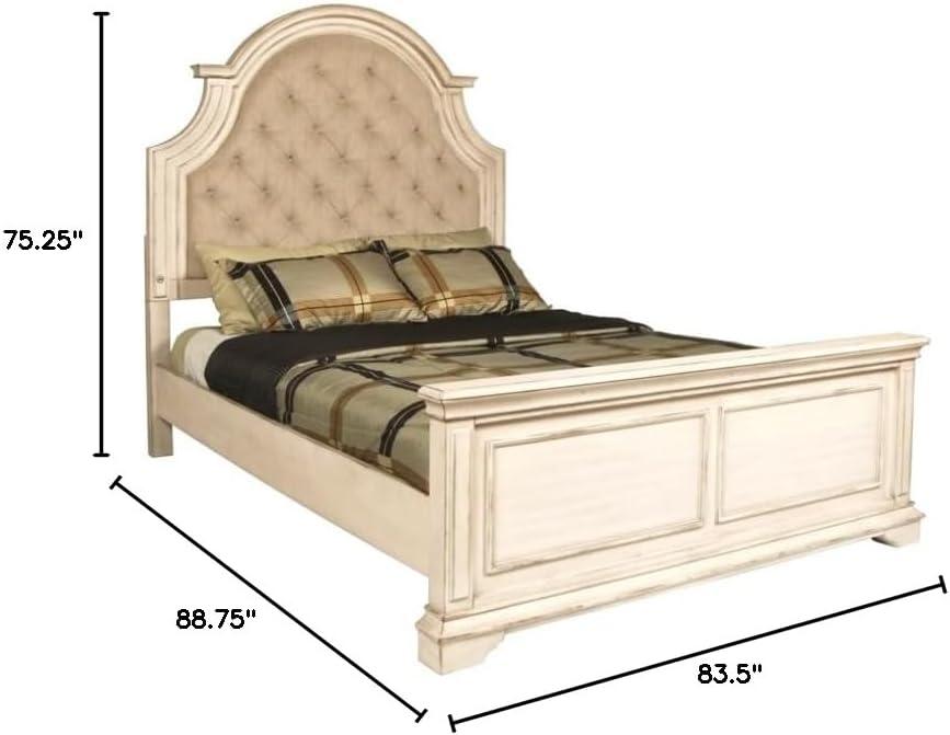 New Classic Furniture Anastasia Traditional Wood King Bed in Ant White