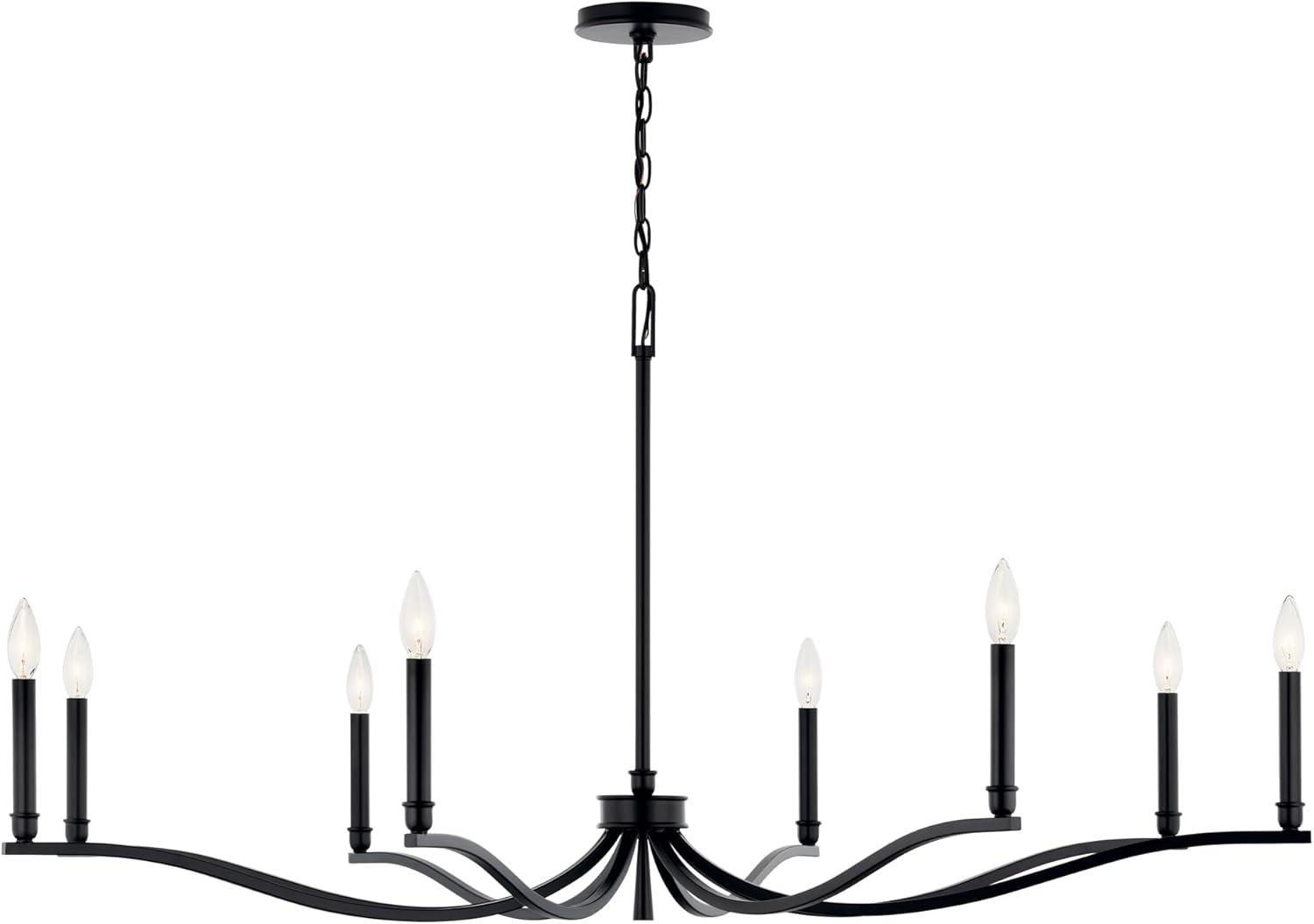 Kichler 52697 Malene 8 Light 52" Wide Taper Candle Style Chandelier - Black