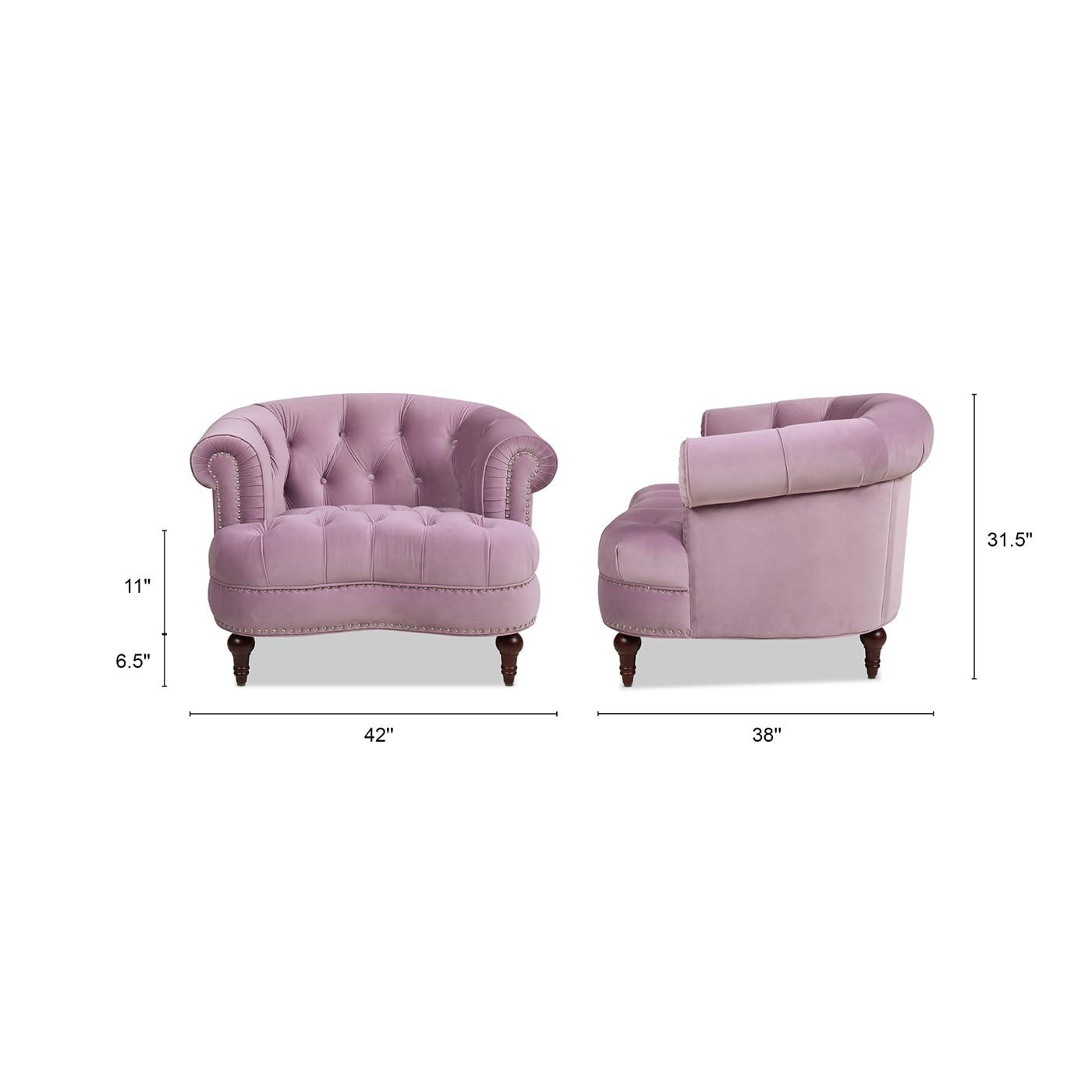 Jennifer Taylor Home La Rosa 42" Victorian Tufted Upholstered Living Room Accent Chair, Lavender