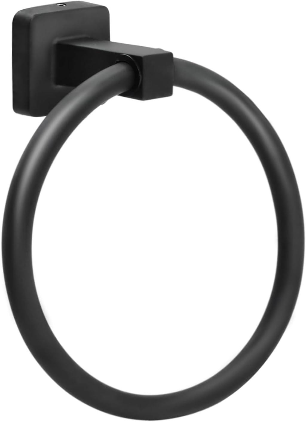 Matte Black Stainless Steel Wall Mounted Towel Ring