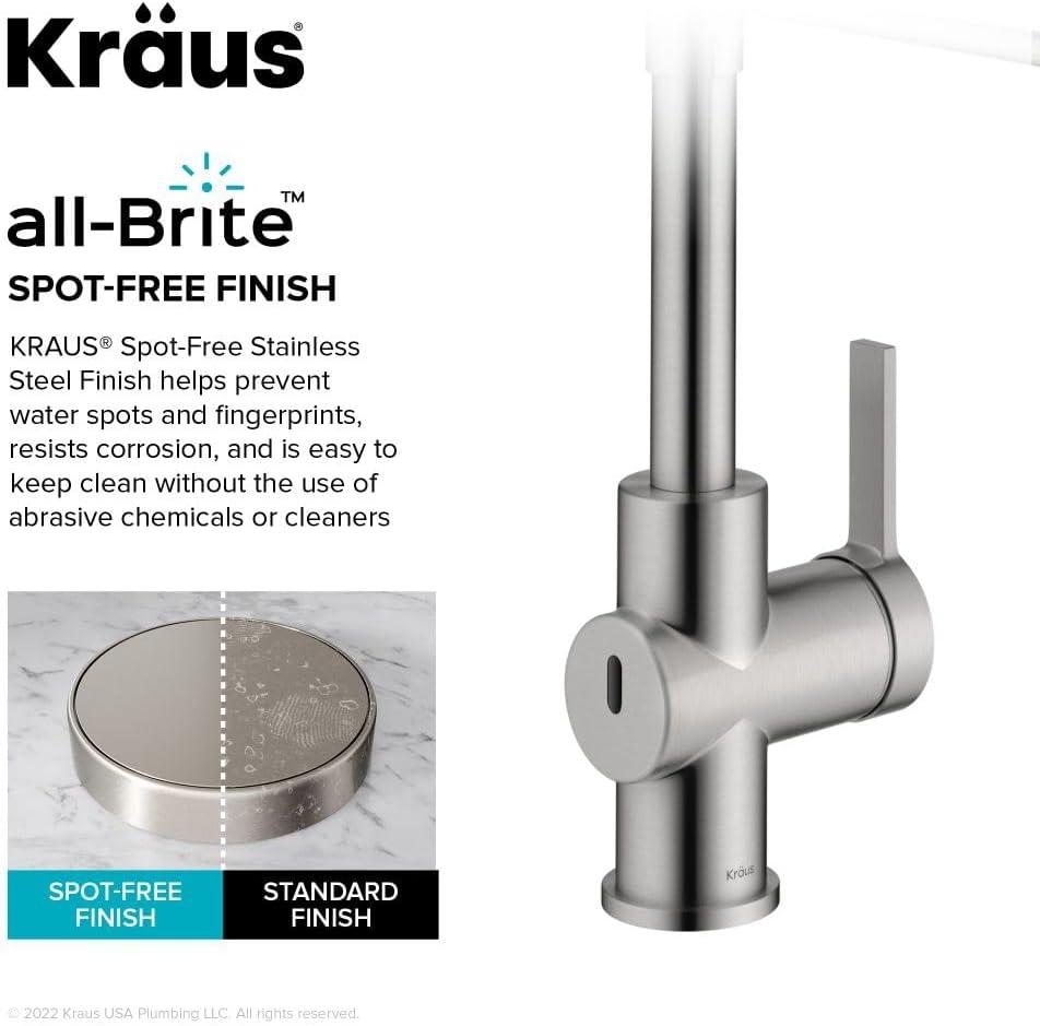 KRAUS Britt Touchless Sensor Commercial Single Handle Pull Down Kitchen Faucet