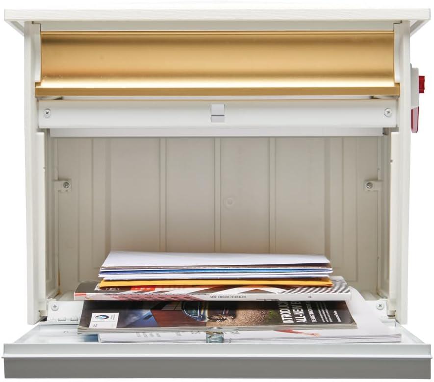 Architectural Mailboxes Mailsafe Locking, Plastic, Medium, Wall-Mount Mailbox in White