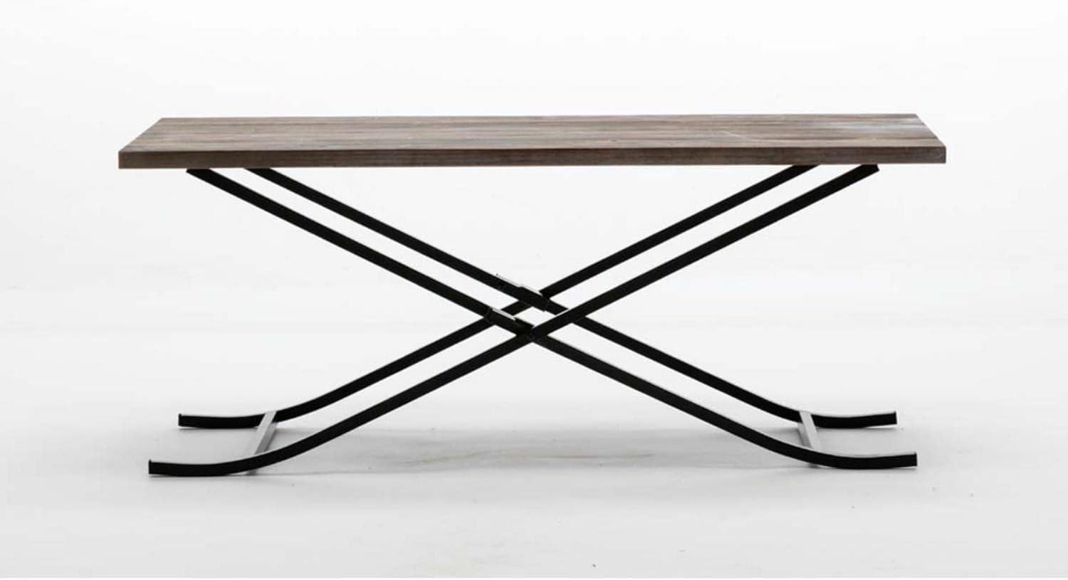 Leonardo Cocktail Table Weathered Fir & Black - Boraam: Rustic Rectangle Coffee Table, Iron Frame, Easy to Clean