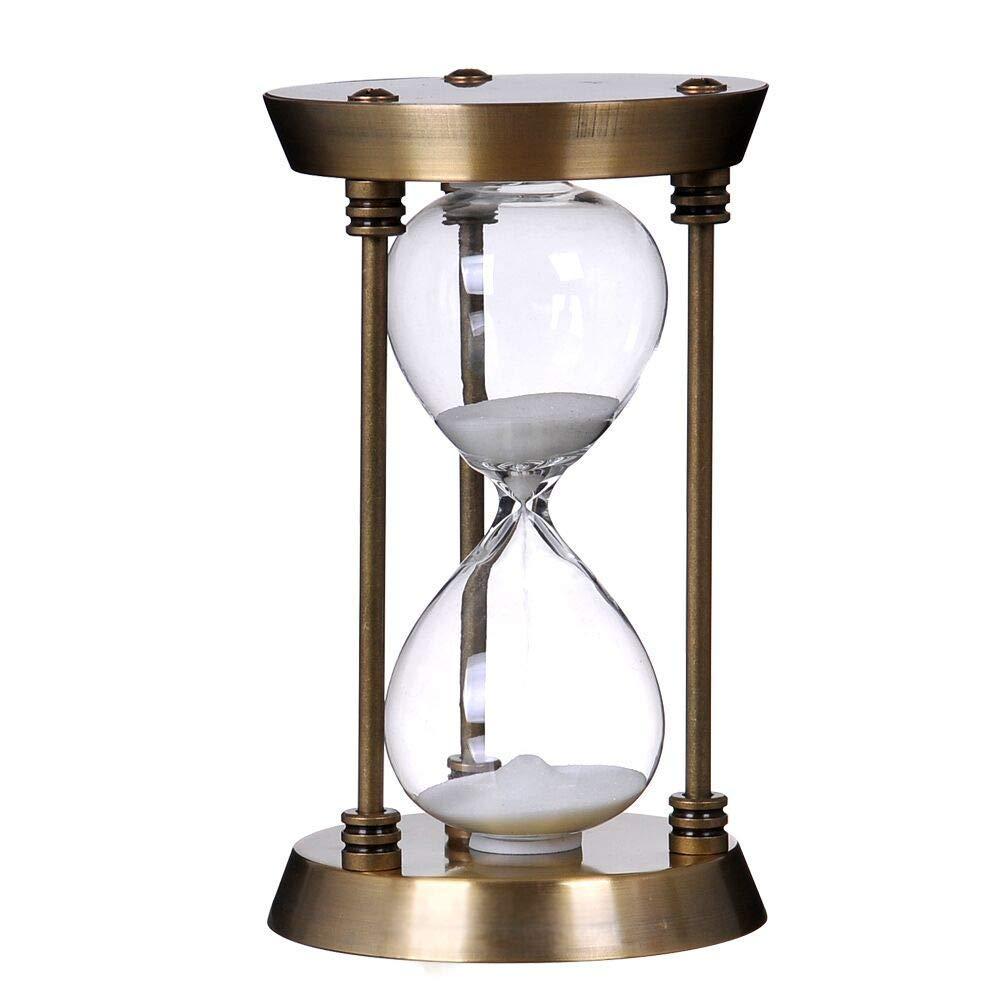 Bellaware 60 Minute Metal Hourglass Sand Timer, Decorative Large Size Sand Clock (Bronze)
