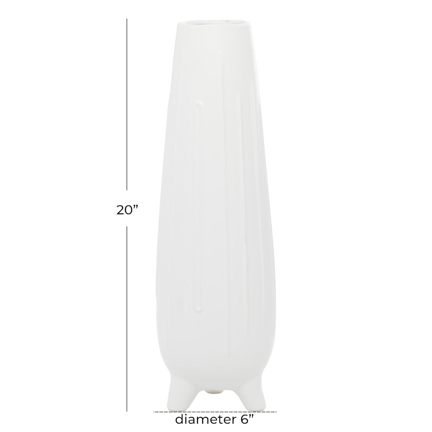 CosmoLiving by Cosmopolitan Cosmoliving By Cosmopolitan White Ceramic Contemporary Vase
