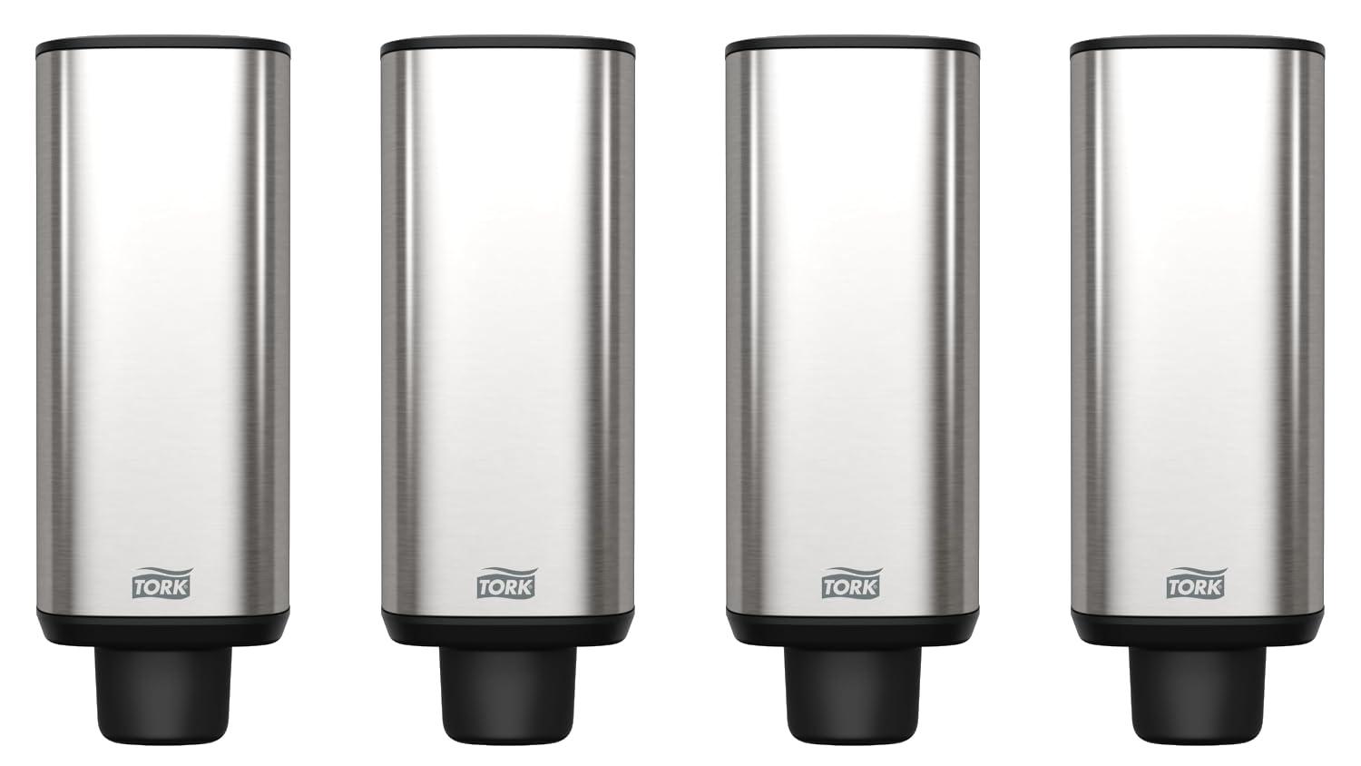 Tork Foam Skincare Manual Dispenser for Foam Soap and Hand Sanitizer 466000 - Economical, S4 Dispenser System, Color Stainless Steel (Pack of 1)