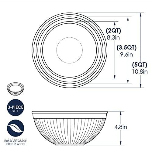 Earth-Tone 3-Piece Melamine Mixing Bowl Set