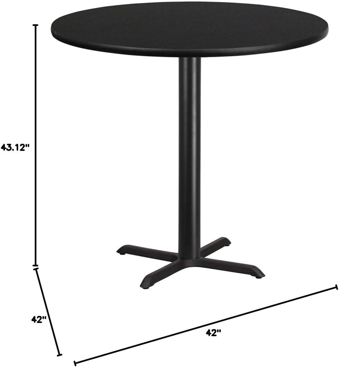 Carrus Round Laminate Dining Table Top with X-Shaped Base