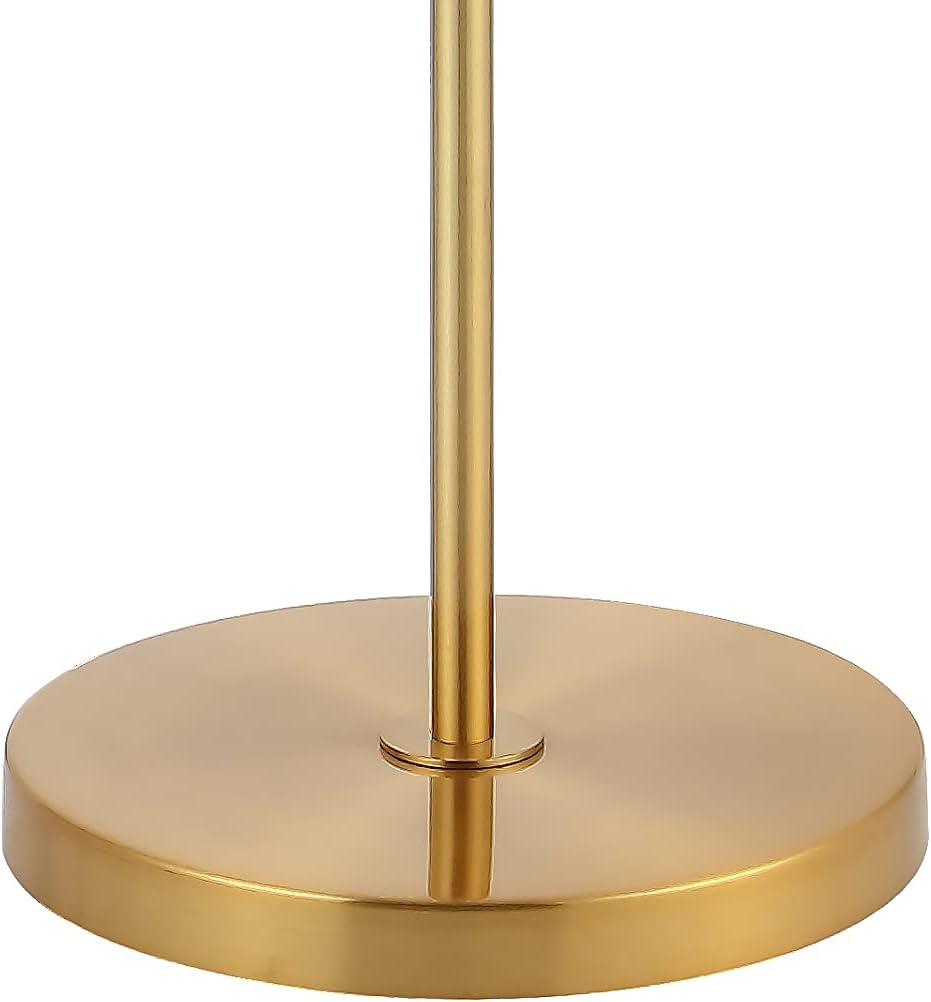 Kathryn Brass Gold Adjustable Iron and Seeded Glass Floor Lamp