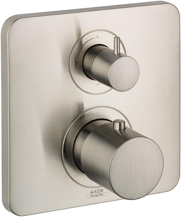 Axor Citterio M Sleek 7-inch Wall-Mounted Thermostatic Shower Trim in Brushed Nickel