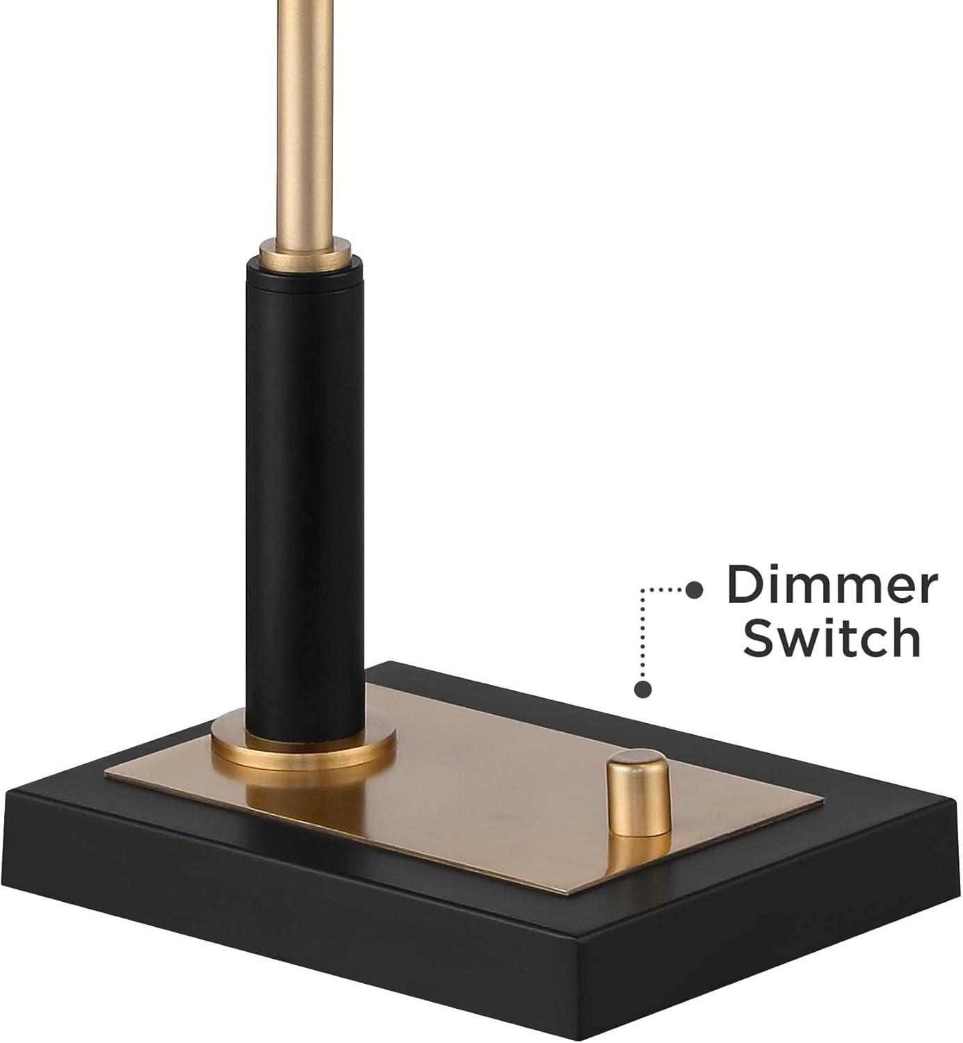 Adjustable Black and Brass Desk Lamp with USB Port