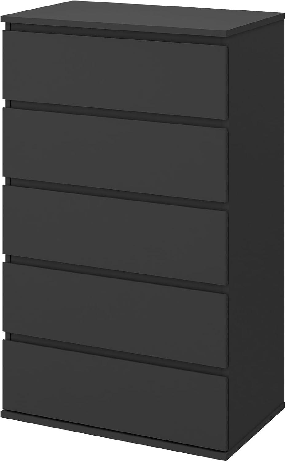 Cómoda Blanca de 5 Cajones para Dormitorio, Cómoda Moderna, Cómoda de Almacenamiento de Madera con Cajones Profundos para la Entrada Del Pasillo de la Sala de Estar,