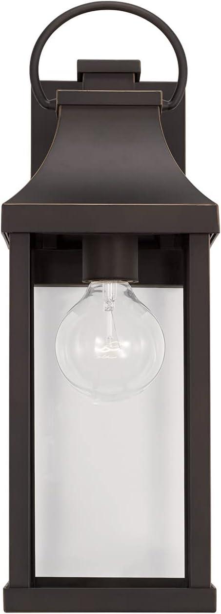 Bradford 17" High Oiled Bronze Outdoor Wall Lantern with Clear Glass