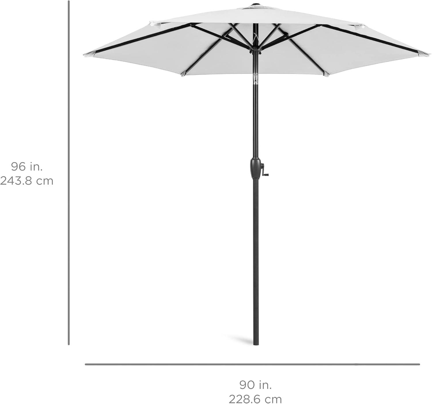 Best Choice Products 7.5ft Heavy-Duty Outdoor Market Patio Umbrella w/ Push Button Tilt, Easy Crank - Fog Gray