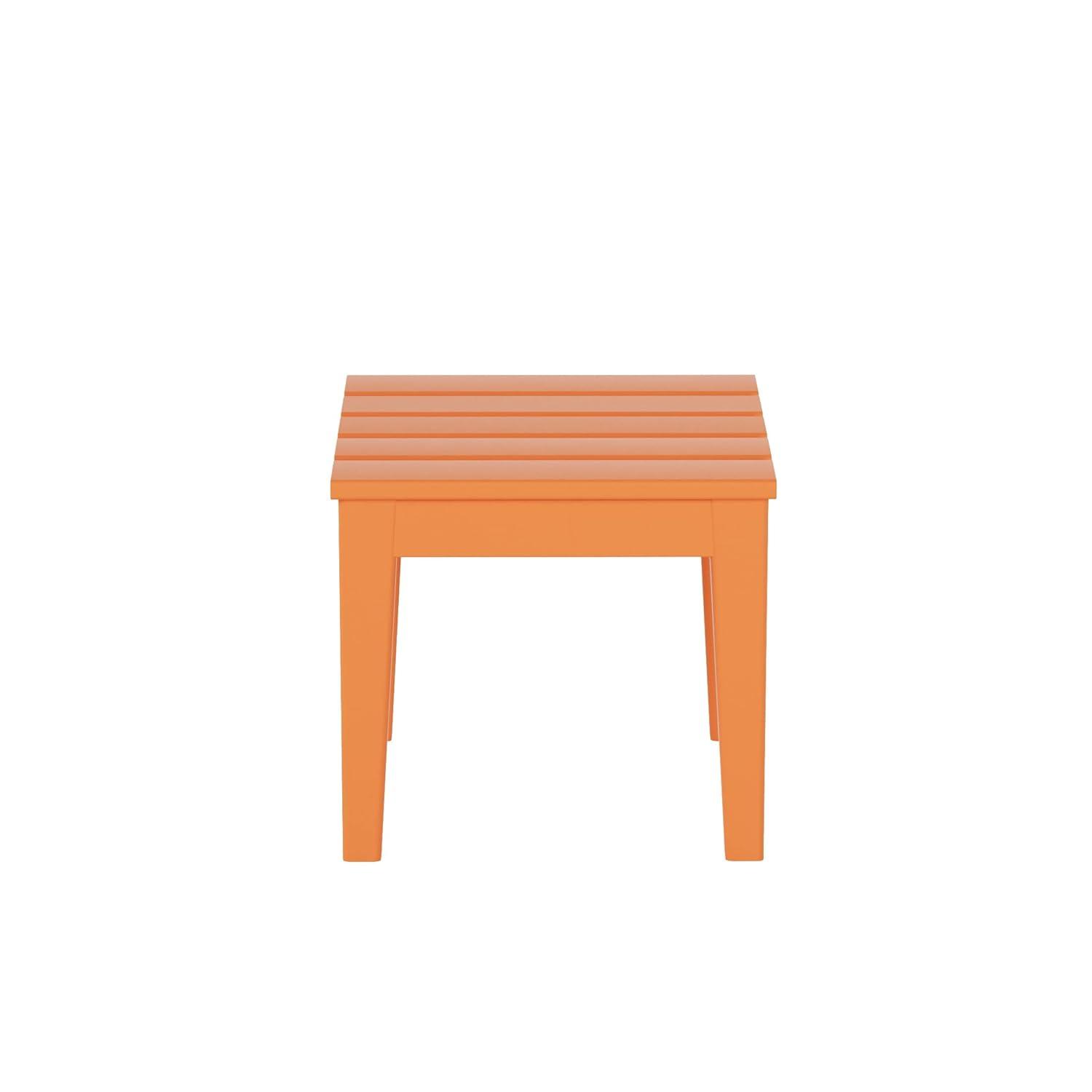 WestinTrends All-Weather Outdoor Patio Round Poly Adirondack Side Table, Orange