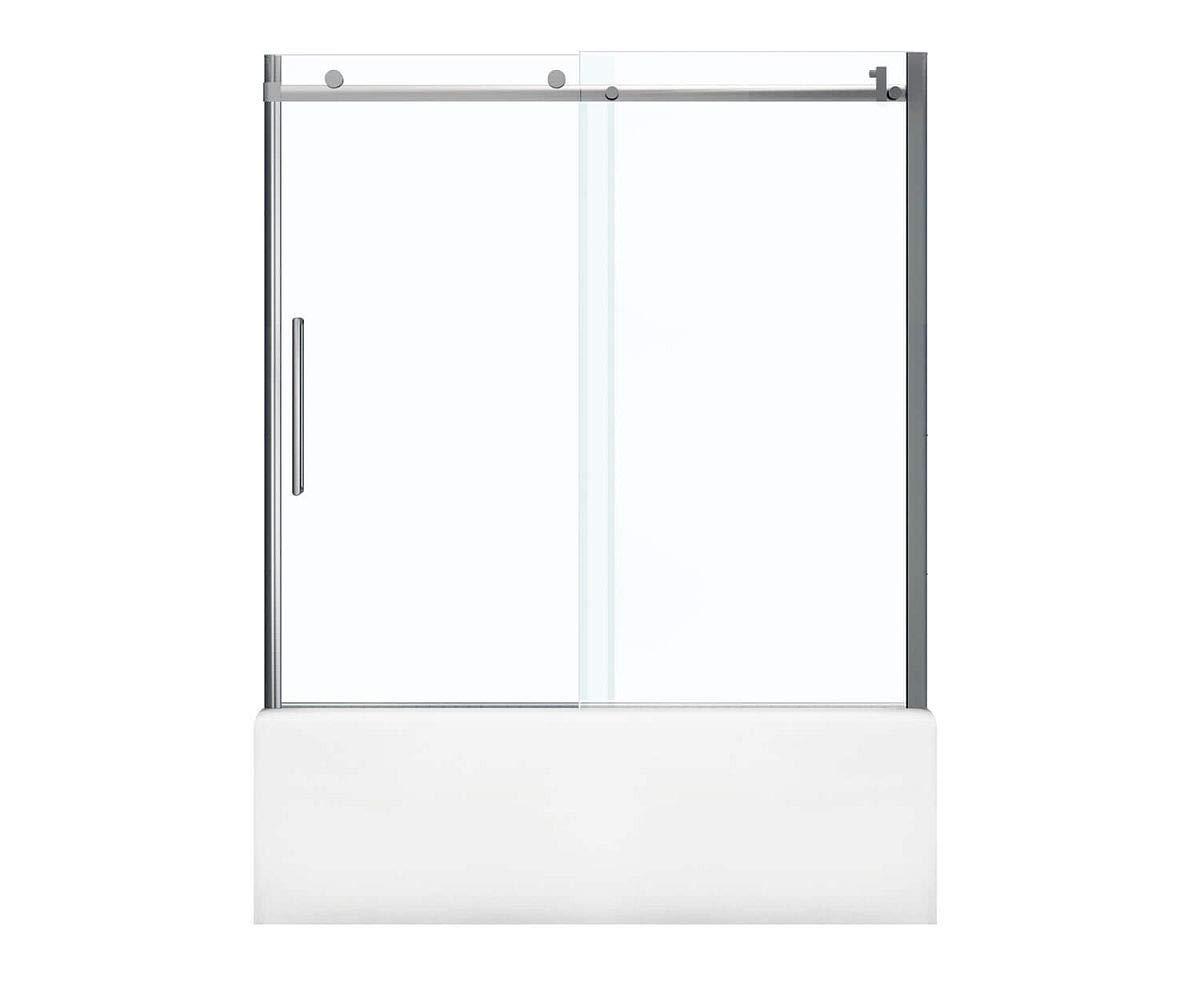 Halo 59 in. x 59 in. Frameless Sliding Tub Door in Chrome