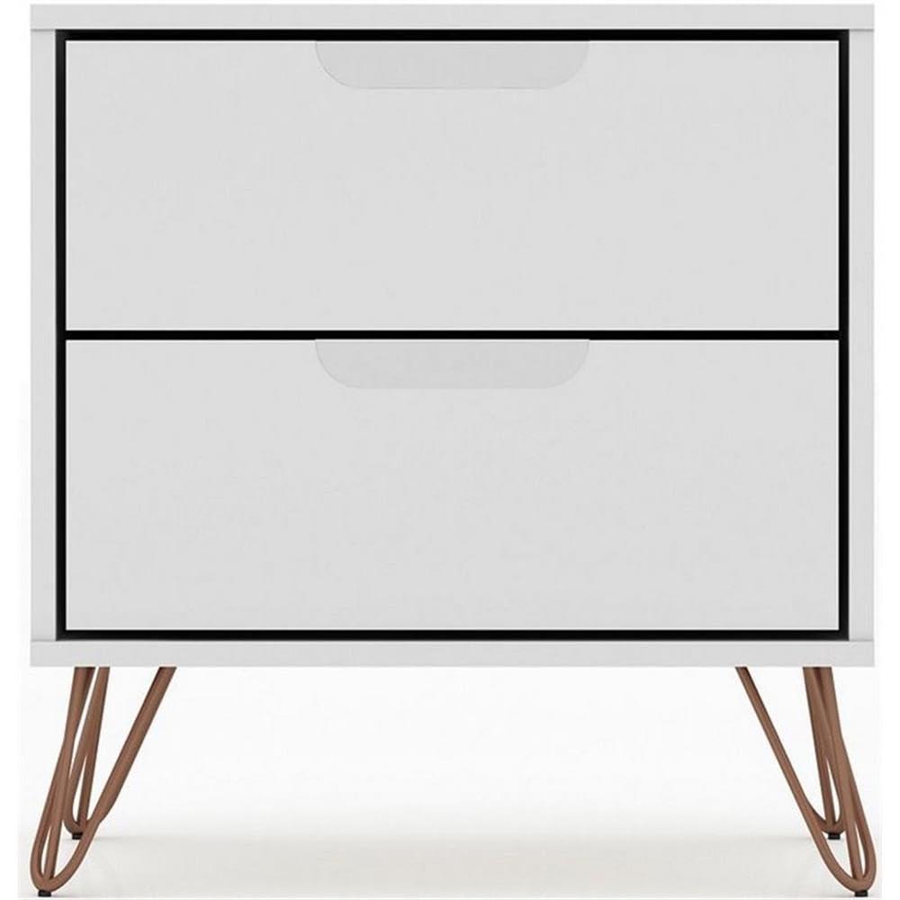Everly Quinn Comfort Rockefeller Nightstand With Drawers, Mid Century Modern Bedside Table, Minimalist Display And Storage Organizer, Ideal For Bedroom And Living Room