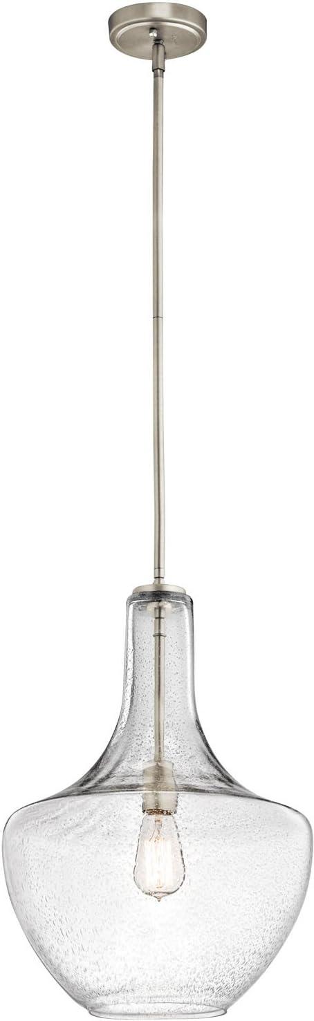 1 - Light Brushed Nickel Teardrop Pendant