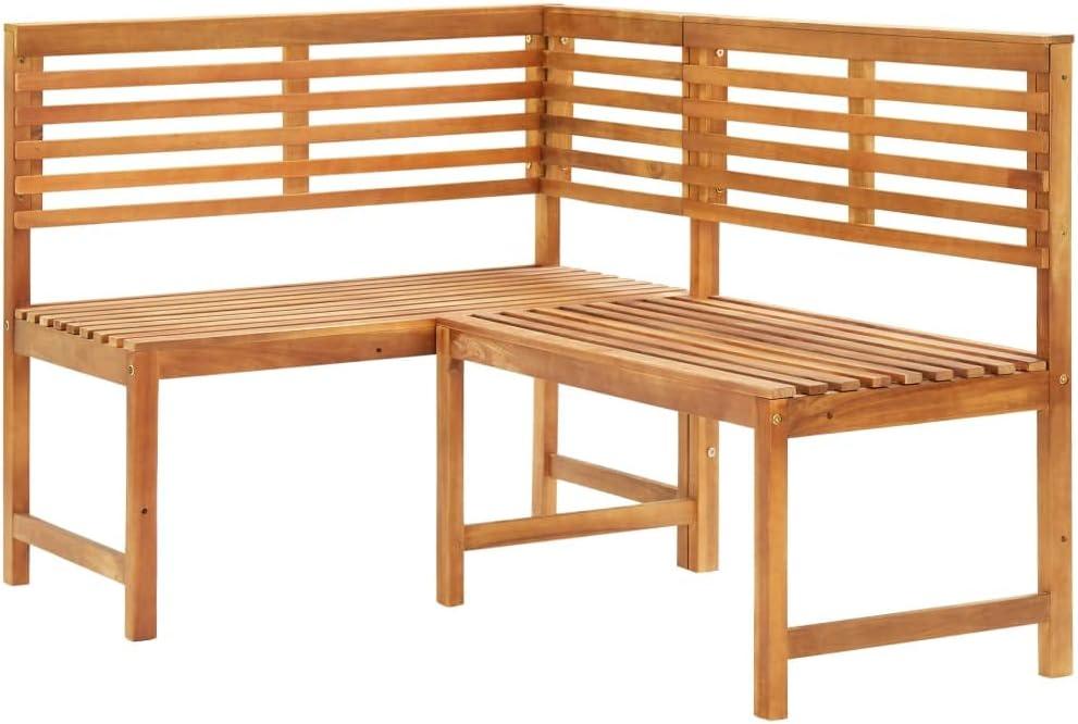 vidaXL Patio Corner Bench 55.1Inch Solid Acacia Wood