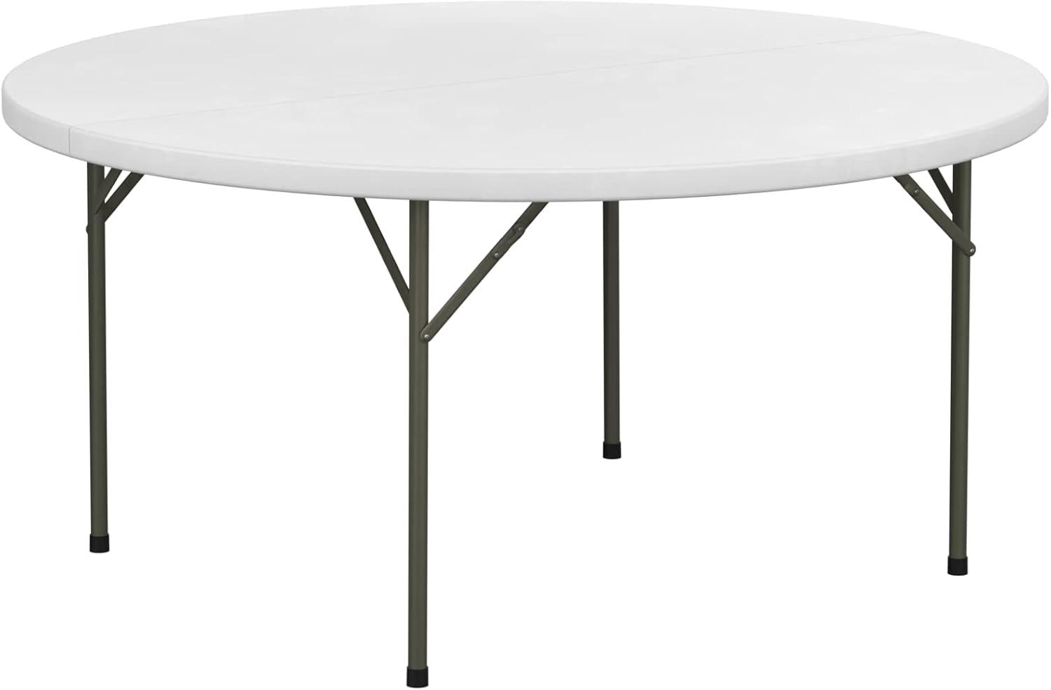 Norwood Commercial Furniture Round Blow-Molded Plastic Indoor/Outdoor Folding Training Table