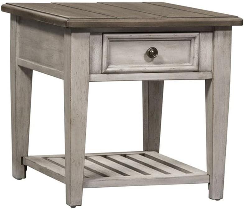 Heartland Off White Wood Drawer End Table