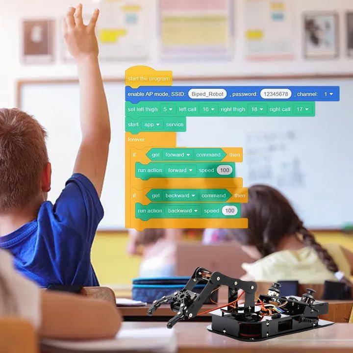 ACEBOTT 4 DOF ESP32 Programmable Robotic Arm Kit, Robotics Kit App Remote Control Robot Toys Compatible with Arduino, STEM Educational DIY Robot Arm Kit Gift for Teenagers & Adults