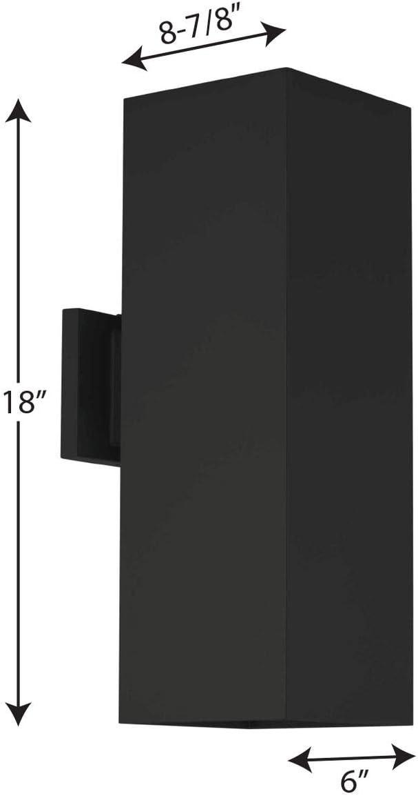 Progress Lighting, Verona, 2-Light Outdoor Wall Light, Antique Bronze, Material: Porcelain, Finish Color: Black