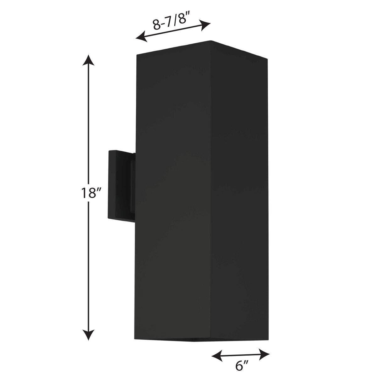 Progress Lighting, Verona, 2-Light Outdoor Wall Light, Antique Bronze, No Shade, Material: Porcelain, Finish Color: Black