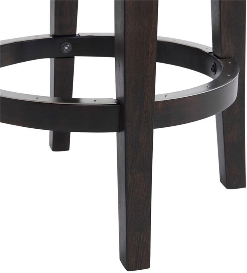 Clara Solid Rubber Wood Swivel Counter And Bar Stool