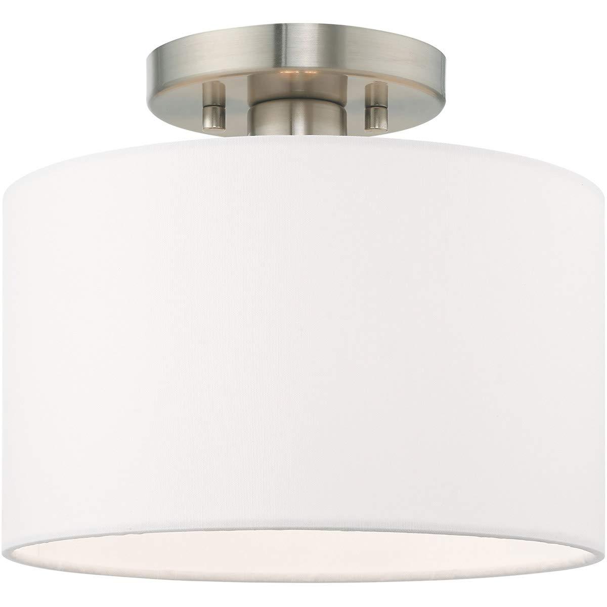 Livex Lighting Clark 1 - Light Semi-Flush Mount in  Brushed Nickel