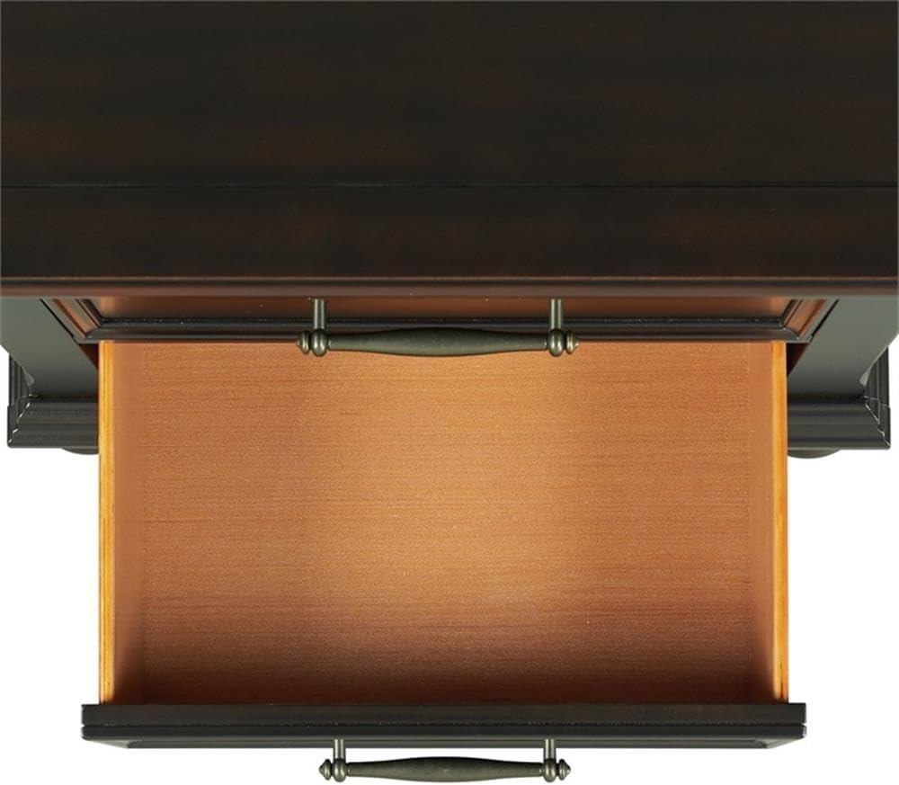 Brooks 3 Drawer Nightstand with USB Ports Black - Picket House Furnishings: Bedroom Storage, Felt-Lined Drawer