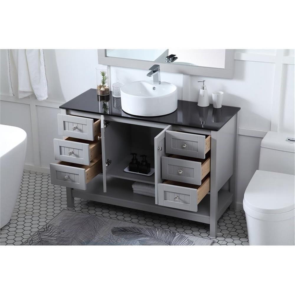 48 in. Vessel Sink Bathroom Vanity, Gray