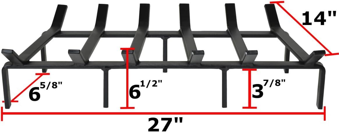 27-Inch Heavy Duty Black Steel Fireplace Grate