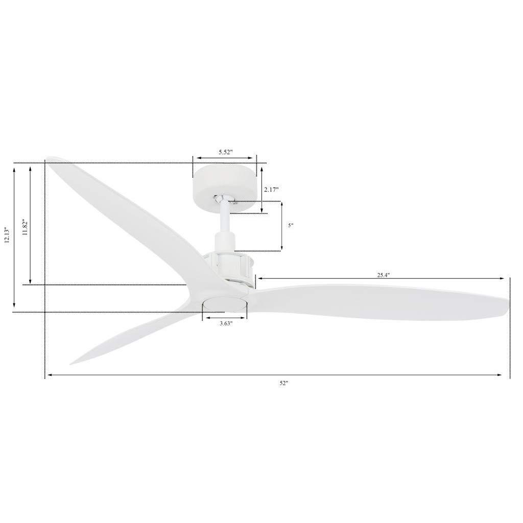 52" Zelda 3 - Blade Standard Ceiling Fan with Remote Control
