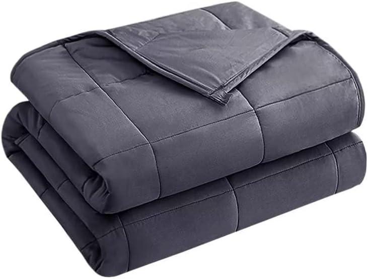 Queen Size Grey Cooling Weighted Blanket with Glass Beads