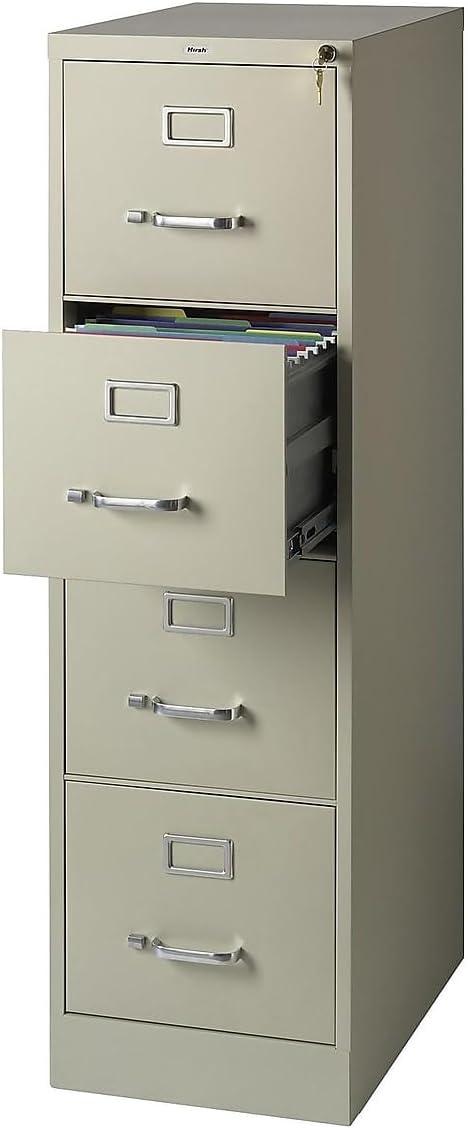 Putty Beige 4-Drawer Lockable Vertical File Cabinet