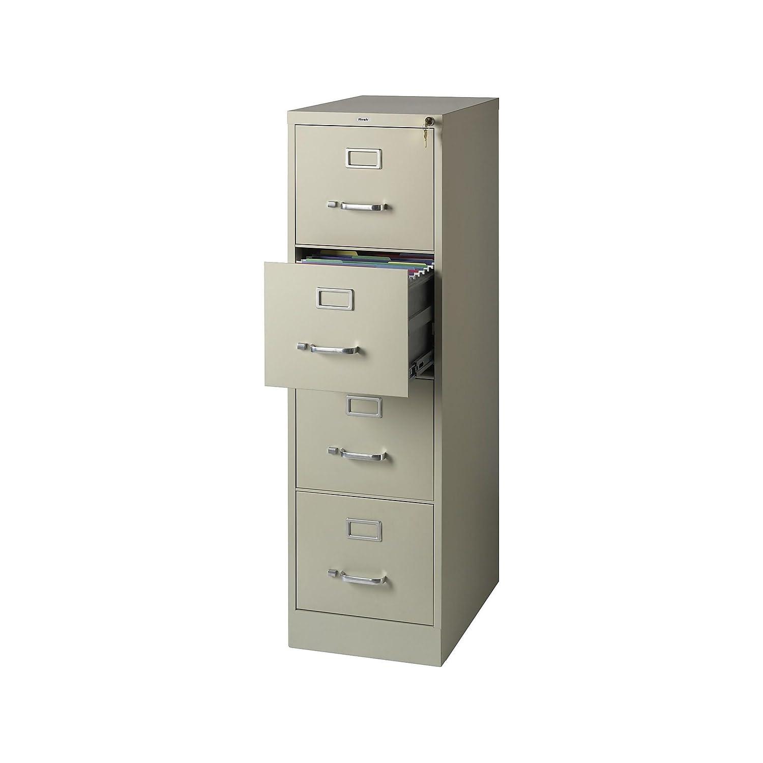 STAPLES Commercial 4-Drawer Vertical File Cabinet, Letter Size, Lockable, 51.97" H x 15" W x 22" D, Putty (22336D)