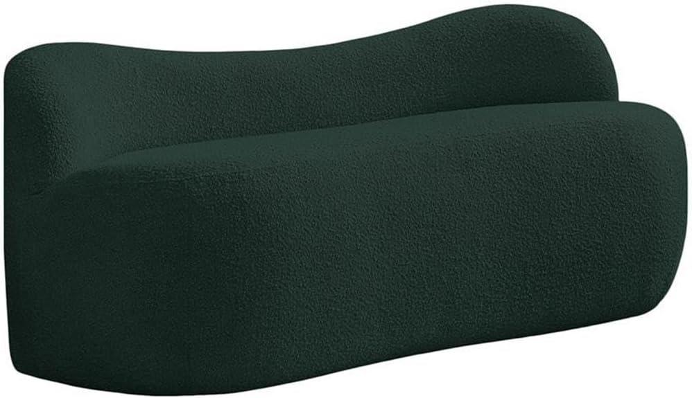 Meridian Furniture Flair Green Boucle Fabric Bench