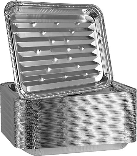 PLASTICPRO Aluminum Foil Grill Pans 9” x 13” Disposable Aluminum Foil Pans, 20-Pack